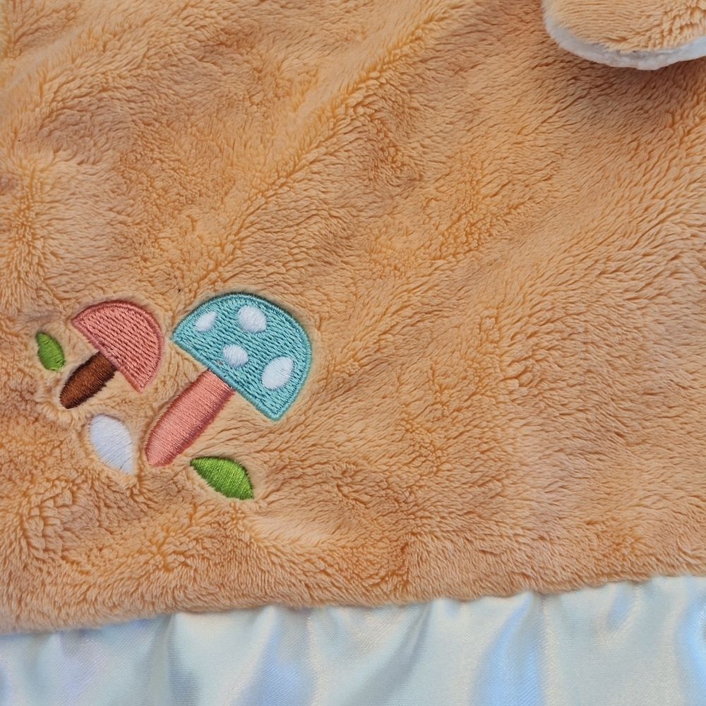 Douglas Baby Fox Lovey Security Blanket Woodland Critters Mushrooms Satin Trim - Picture 6 of 10